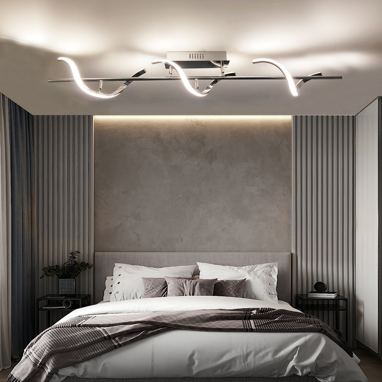 Plafonnier LED spirale design chambre
